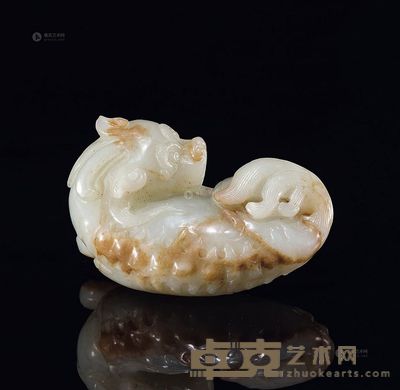 清中期 白玉瑞兽 长7.5cm