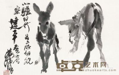 黄胄 墨驴图 镜心 41.5×27cm
