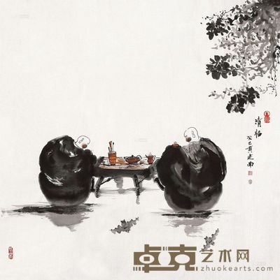 黄建南 2013年作 清福 镜心 69×69cm