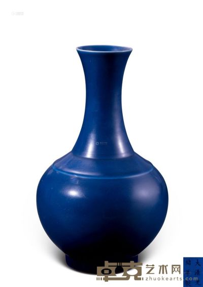 清光绪 霁蓝釉赏瓶 高38.5cm