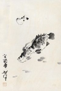 魏启后 1981年作 鳜鱼 镜心