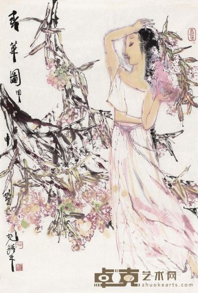 宋丰光 张锦平 2004年作 春华图 镜心 68×46cm