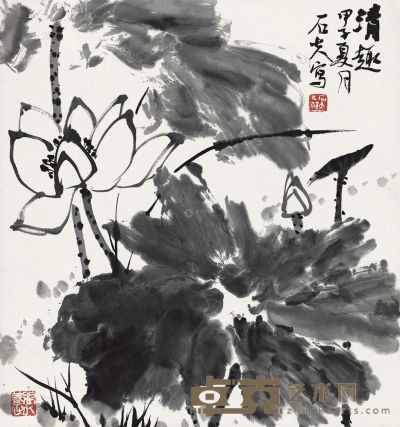 郭石夫 1984年作 清趣 立轴 68×63cm