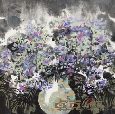 徐希 2005年作 花卉 镜片 68×68.5cm
