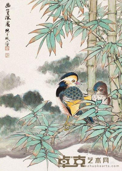张守成 幽篁深处 立轴 60.5×43cm