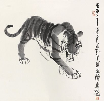 冷军 2006年作 老虎 镜心