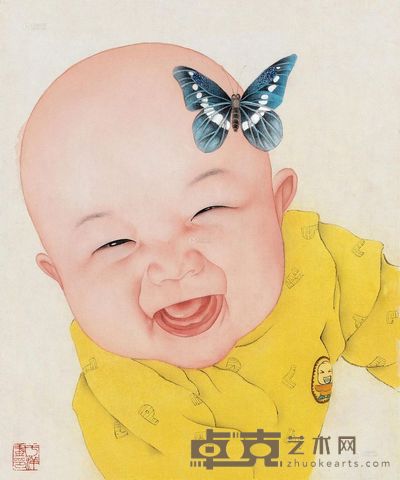于洋 梦蝶 镜心 34×29cm