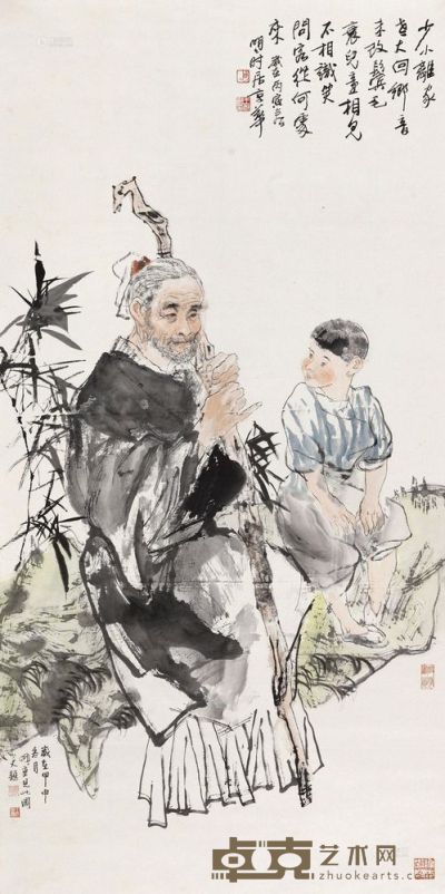 王明明 1986年作 唐人诗意图 镜心 135×67cm