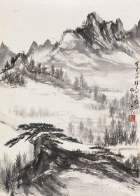 黑伯龙 1983年作 山水 镜心