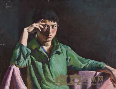 赵友萍 1970年作 青年肖像 39×50cm
