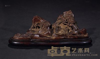 沉香木雕松下高仕摆件 长15cm