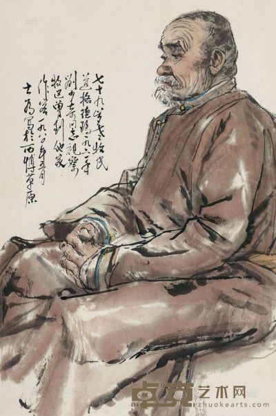 刘大为 1980年作 速写人物 镜心 65×43cm