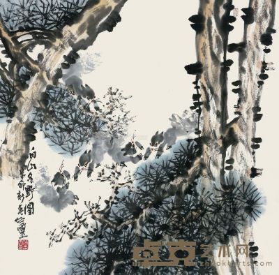 张志灵 2011年作 白山冬野图 镜心 69×70cm