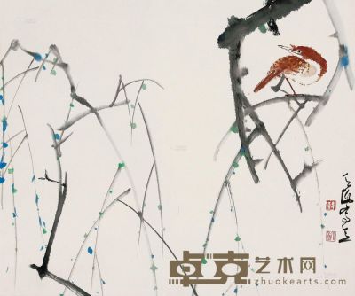 韩天衡 花鸟 立轴 46.5×55cm