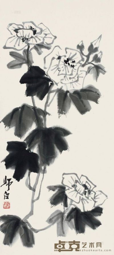 娄师白 花卉 立轴 82.5×37.5cm