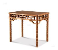 现代 花梨竹节纹长方桌