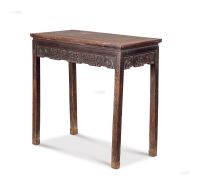 清 红木雕喜字半桌