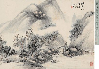 杨伯润 山水人物 立轴