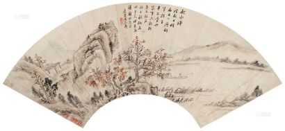 潘恭寿 丙午（1786年）作 秋水垂钓 镜心