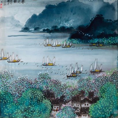 李亚新 辛卯（2011年）作 春之歌 镜心