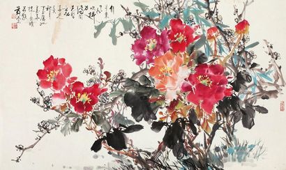 黄棠 满园花香 镜心
