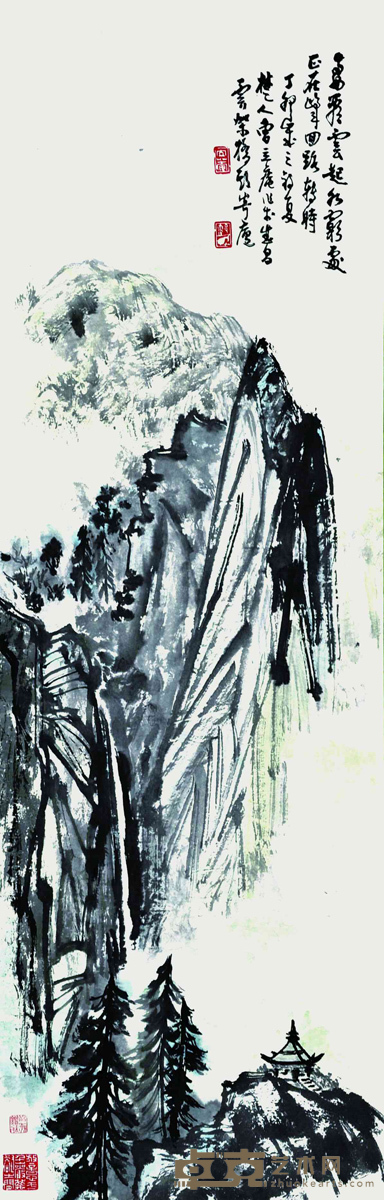 曹立庵 亭间观云图 98x50cm 4.41平尺