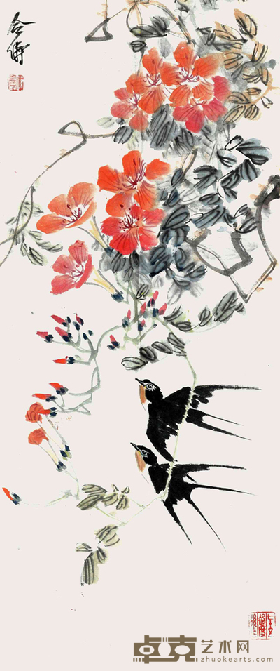 赵合俦 春燕 84x35cm 2.65平尺