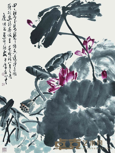 邓少峰     荷塘情趣图 93x70cm     5.86平尺