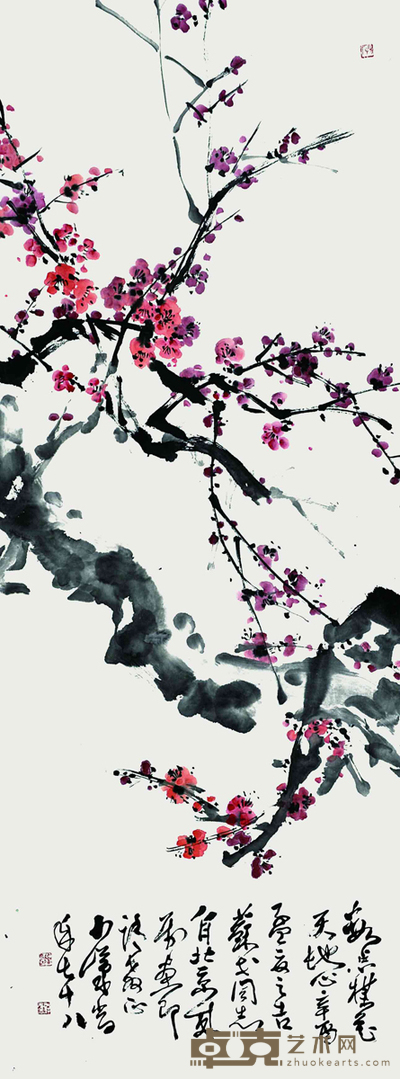 邓少峰 红梅 137x53cm 6.54平尺