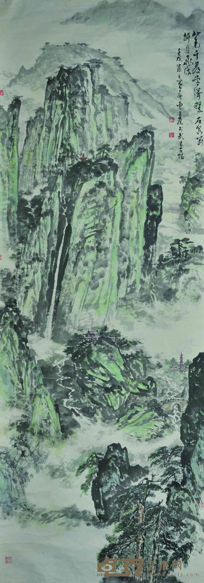曹立庵 石泉飞流图 274x96cm 23.68平尺