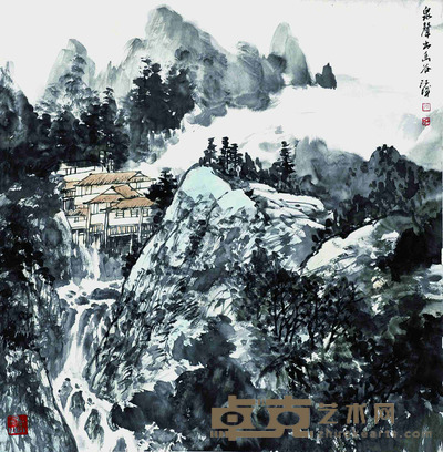 施江城 泉声出幽谷 68x68cm 4.16平尺