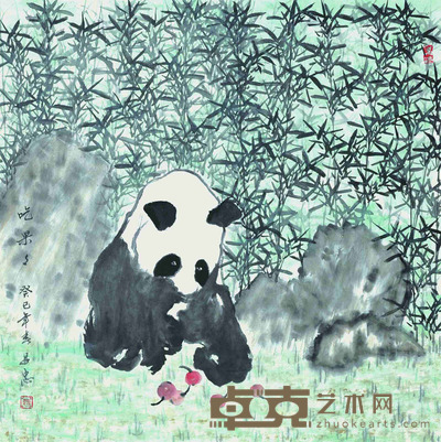 蒋昌忠 吃果果 68x70cm 4.28平尺