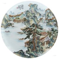 张志汤 粉彩「春风又绿江南岸」瓷板