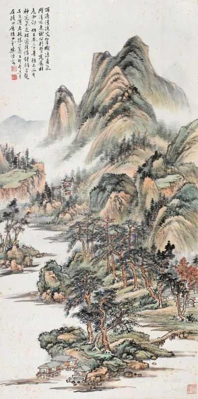樊浩霖 1939年作 夏山雨霁图 立轴