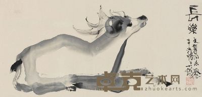 程十发 1961年作 长乐图 镜片 <em>28×60cm</em>