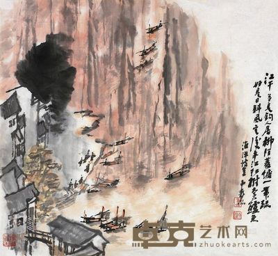 童中焘 渔洋诗意图 镜片 <em>45×48cm</em>