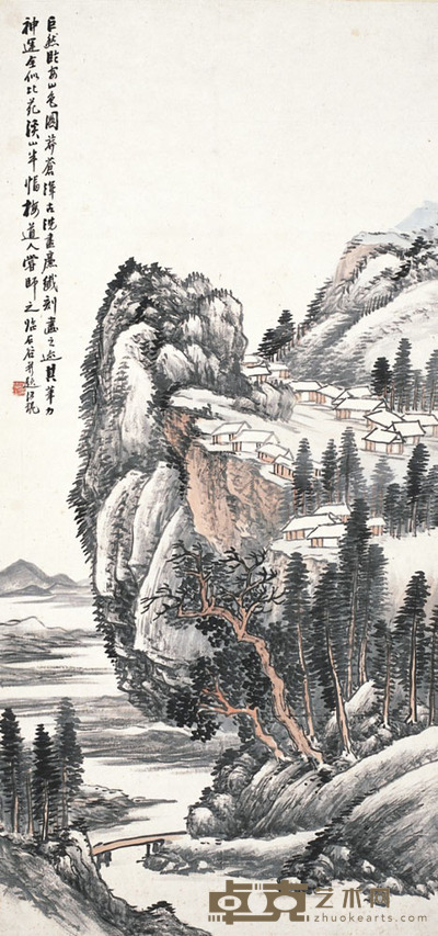汪琨 岭上人家 100×48cm