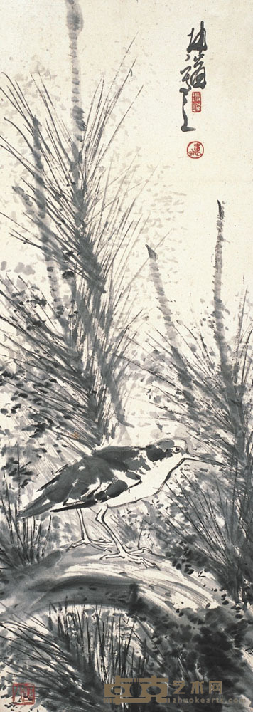 卢坤峰 松林棲翼 88×32cm