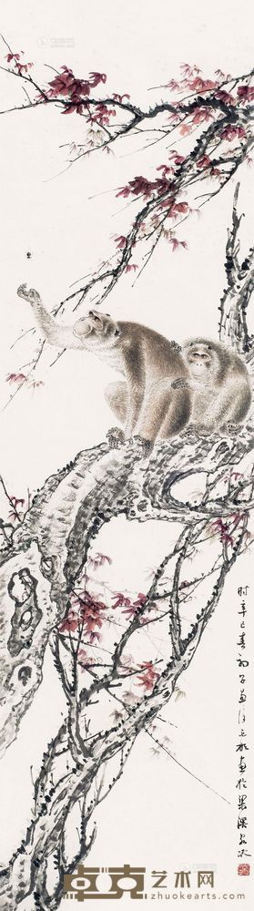 蒋子兼 封侯图 立轴 <em>143×40cm</em>