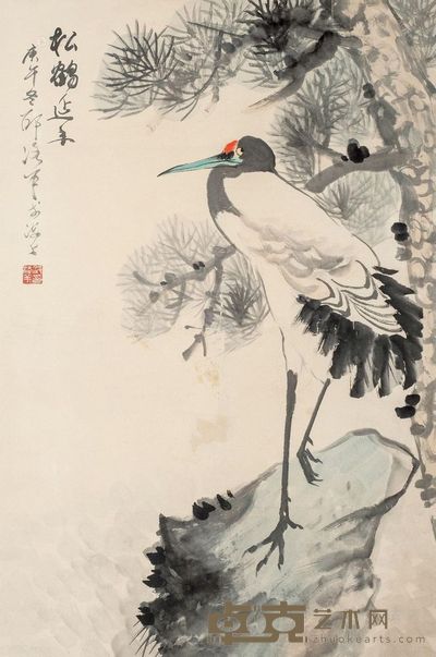 邵洛羊 松鹤延年 立轴 <em>68×46cm</em>