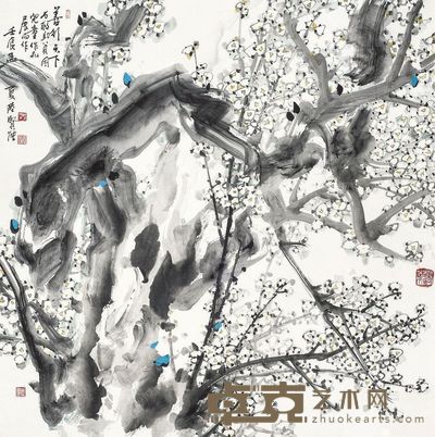 陆贤能 梅花 立轴 <em>143×143cm</em>