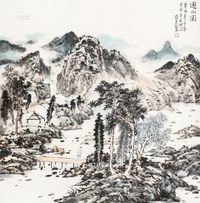 霍俊其 游山图 立轴