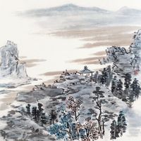 梁海福 山水 镜片