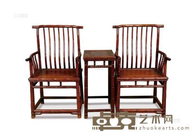 红木竹节椅 （一对） <em>58×45×103cm×2</em>