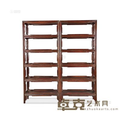 红木明式书架 （一对） <em>84×36×190cm×2</em>