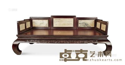 红木嵌理石罗汉床 <em>210×111×91cm</em>