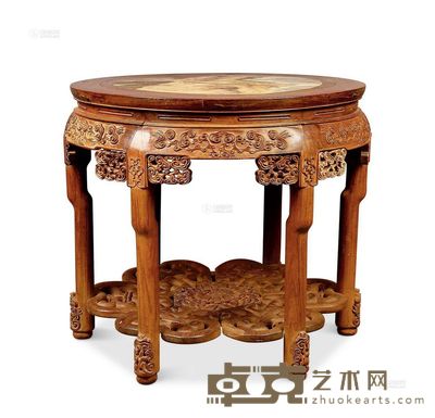 清中期 红木灵芝纹圆桌 <em>92×92×86cm</em>