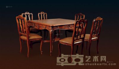 餐桌 （七件套） <em>桌133×105×78cm；椅49×40×96cm×6</em>