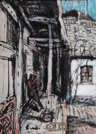罗中立 偏岩古镇 <em>56×39cm</em>