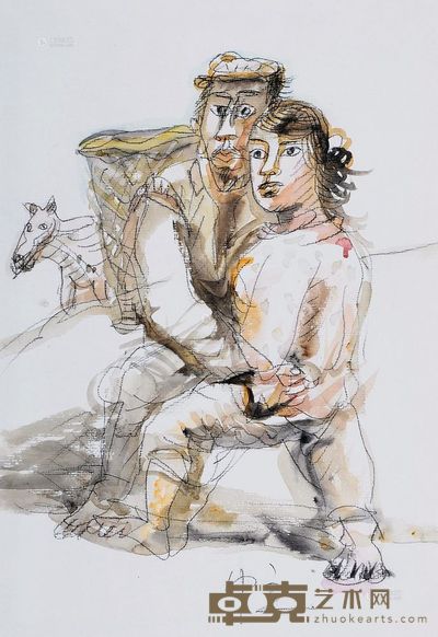 罗中立 男人和女人 <em>38×26cm</em>